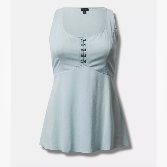 TORRID Fit And Flare Slub Sleeveless Corset Top Lightweight Casual Size 5 5X - Picture 1 of 12